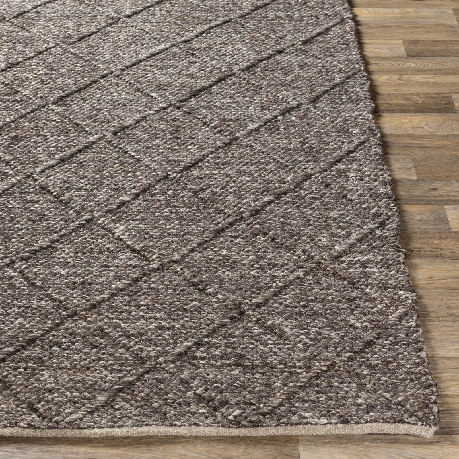 Cream Flatweave Geometric Rug, Rectangle 2' x 3'