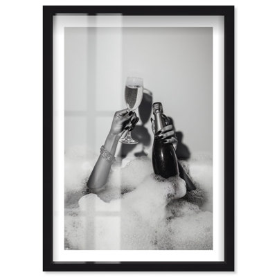 Bubbly Celebration Shadowbox Print Glam Wall Art by Notoriart, Black Frame, 10 x 15