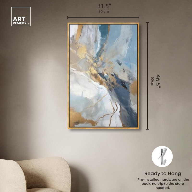 Nautical Abstraction Canvas Timeless Abstract Wall Art by Art Remedy, Gold Framed, 46" H x 31" W