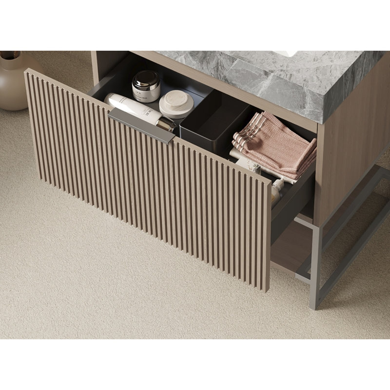 Armoire autoportante sans lavabo 30 po YOLAN, chêne brun clair, 30", Brun