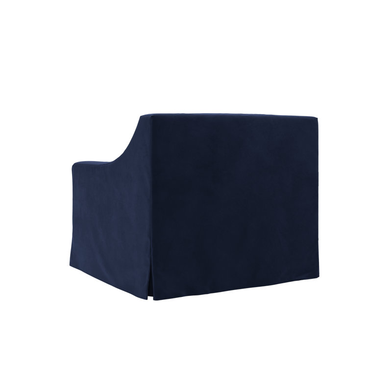 Chaise Evergreen, Indigo Recycled Velvet