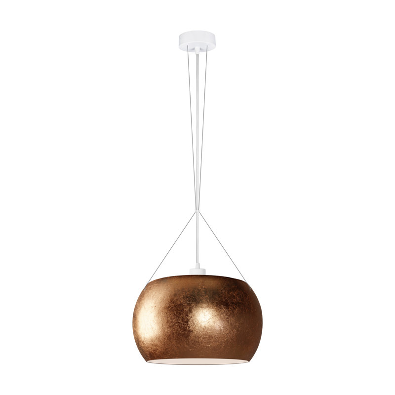 Velasquez 1 - Light Dome Pendant, White, White, Copper / Opal