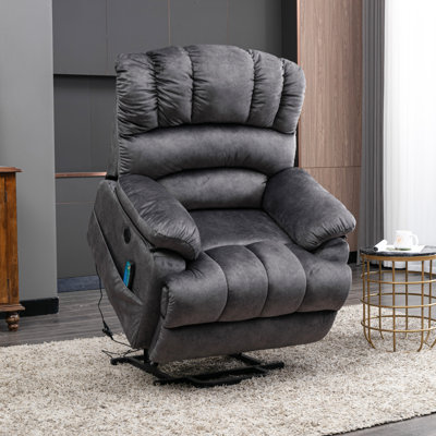 103.00 cm Wide Fabric Recliner Heated Cushion