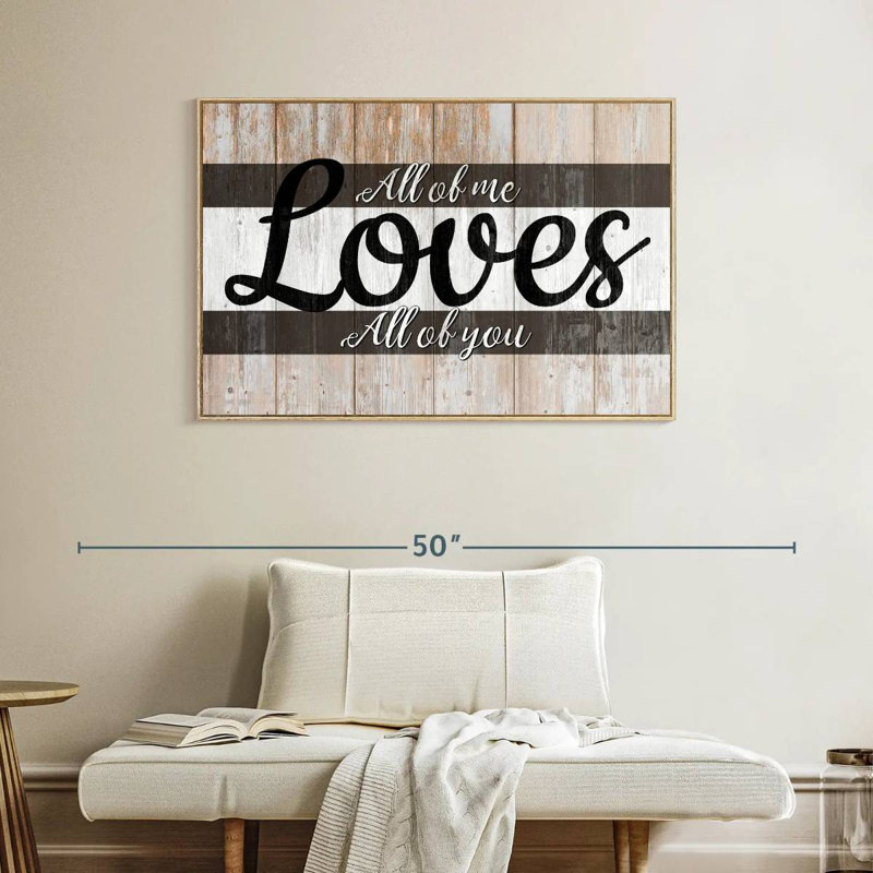 Plaque murale «All Of Me», Cadre flottant en bois naturel, 40 po x 27 po