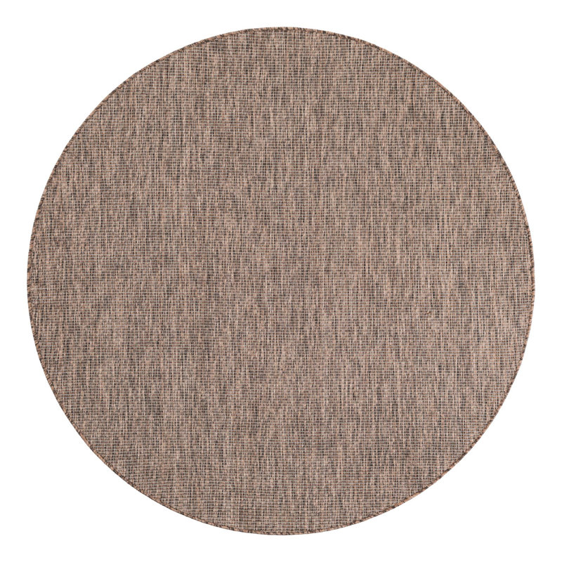 Abderus Light Brown Indoor Area Rug, Round 6'1"