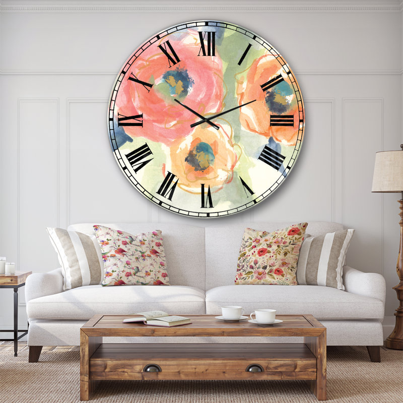 Multicolore Buttercup II - Horloge murale traditionnelle, Surdimensionné