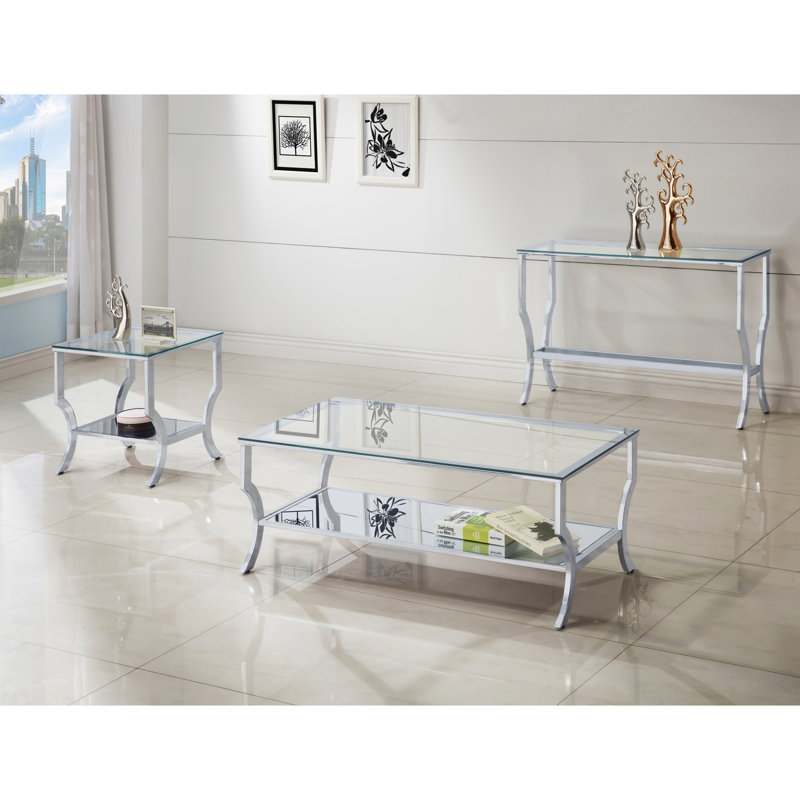 Square End Table, Glass Finish, And Aesthetic Design, Tables Elegant Surface, Shelving Units
