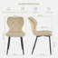 Ergonomic Curved Back Faux Leather/Velvet Upholstered Dining Chair-1892059272
