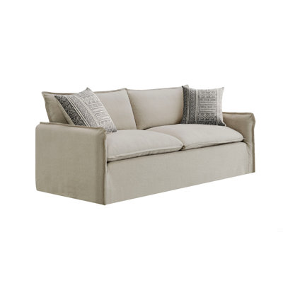Linen Sofa W/2 Toss Pillows