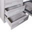Lit escamotable double avec tablettes et tiroirs de rangement, gris