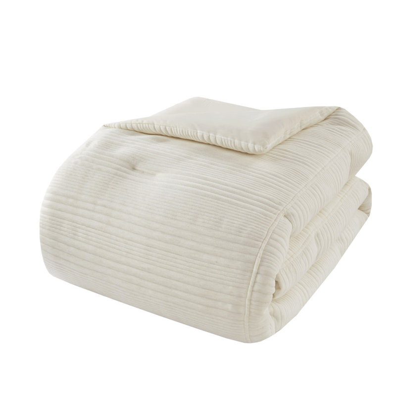 Ivory King Microfiber Knitted Jersey Comforter Set