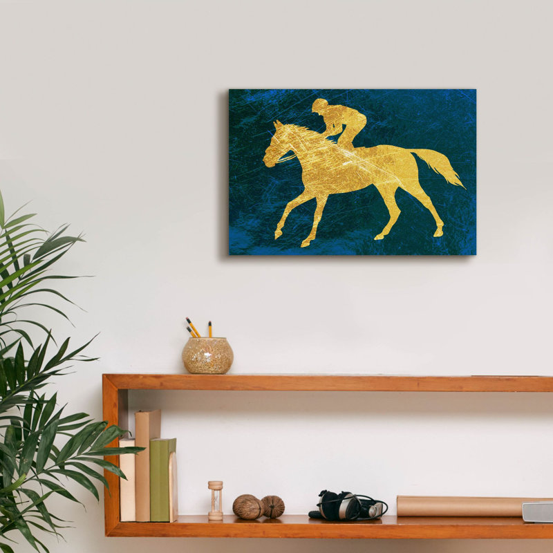 «Jockey On» par Irena Orlov, art mural sur toile, H 12 po x l 18 po x P 0,75 po
