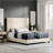 Queen Size Beige Tufted Upholstered Platform Bed