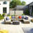 Modern Brown Square Coffee Table – No Assembly Required