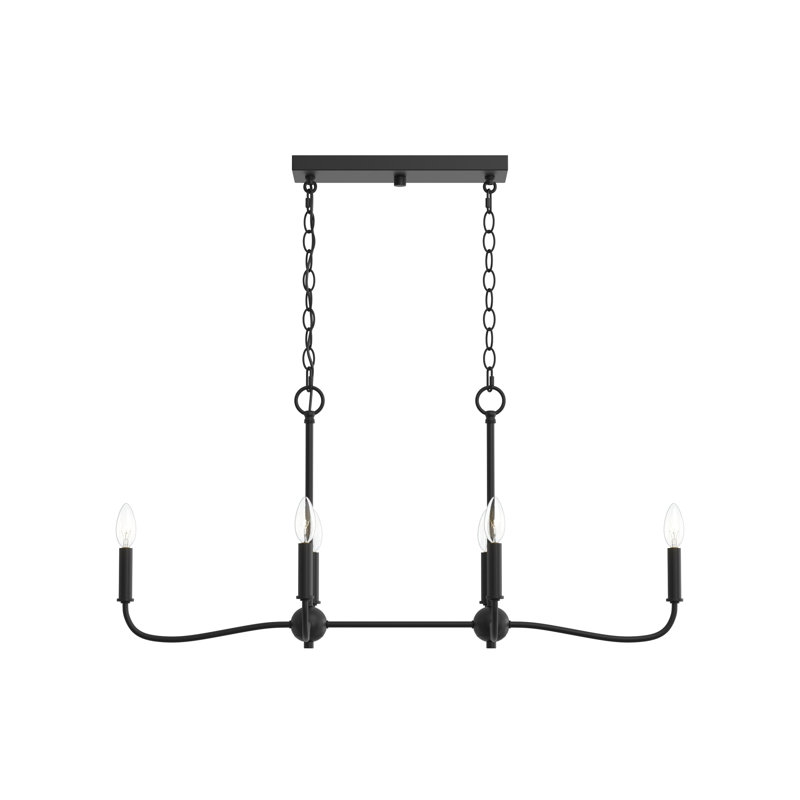 Ilia 6-Light Matte Black Island Chandelier, Matte Black
