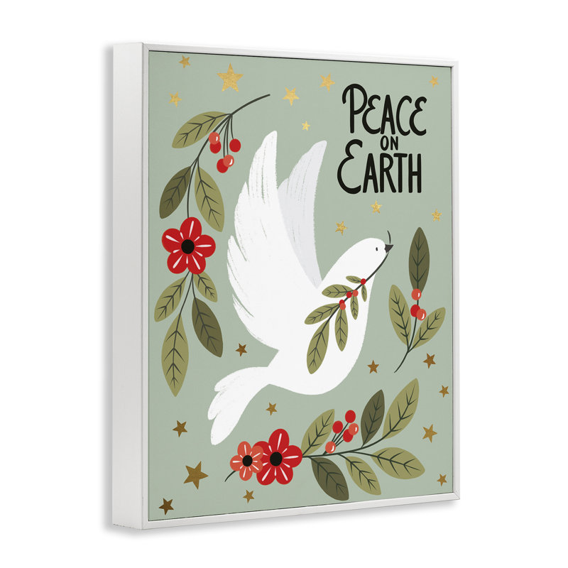 «Seasonal Peaceful Dove», estampe numérique de Jo Taylor, H 14 po x l 11 po, Estampe numérique encadrée blanc bord de mer