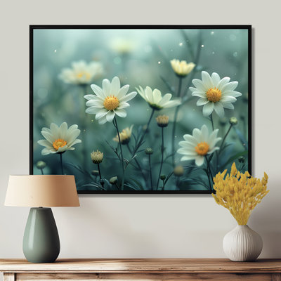 Nirvana blanc et blanc - marguerites, art mural