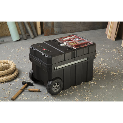 New Masterloader Durable Resin Portable Rolling Tool Box with Locking System Organizer Storage Chest Ideal For Power Tools and Accessories