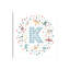 Lettre K illustrée, impression bleue-52820317-52820312-52820311