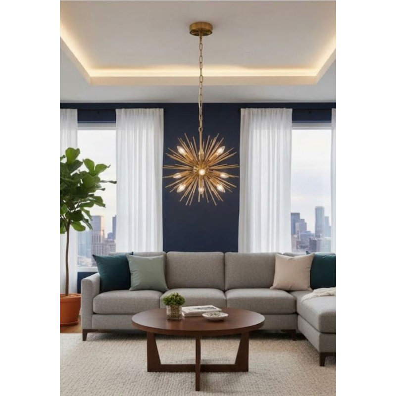 Lustree spoutnik 8 lumières Koyande, H 20 po x l 20 po x P 20 po