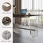 Bureau 1 tiroir brun noyer + bois manufacturé rectangulaire argent + acier inoxydable + acrylique-1027158283