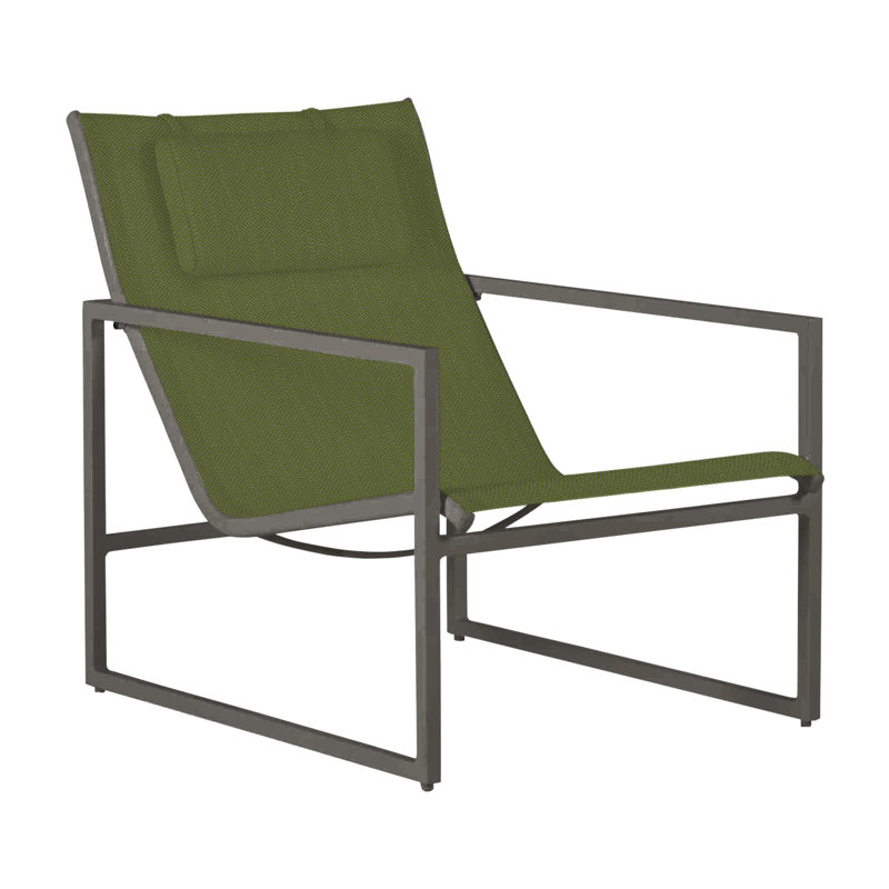 Serenata Sling Easy Lounge Chair, Gray/Gray Sling, No Welt, Linen Forest