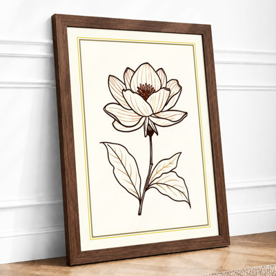 Lotus in Line Botanical - Framed Print