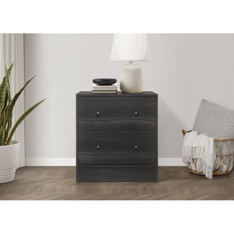 Table de chevet en bois manufacturé Arshia, Gris
