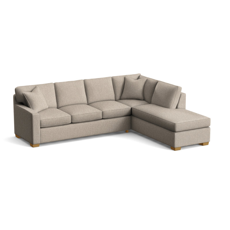 Canapé modulaire 2 pièces Frye, Sunbrella vert à fines rayures; 6205-43, Orienté à droite, Miel