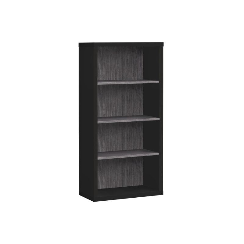 Black And Grey 5 Tier Bookcase, Modern Office Bedroom Furniture, Elegant Design With Fixed Shelf Bookcase , Finish, Storage, Spacious And Stylish