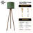 60.6" Modern Rustic Tripod Floor Lamp with Solid Rubber Wood Legs, Linen Drum Shade, Adjustable Height, Foot Switch Control, cULus Certified for Living Room Side Tables, Bedroom Corners, Home Offices or Study Rooms-1430756564