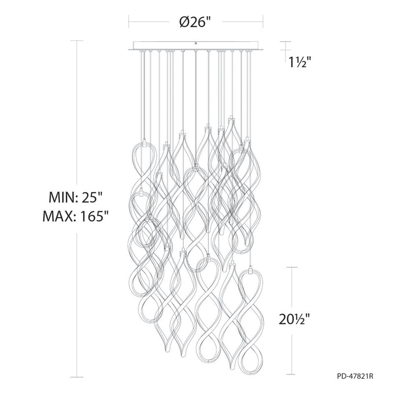 Interlace Round Multi-Light 4-CCT Pendant, Black