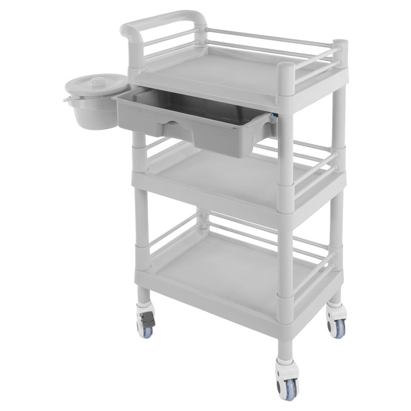 38.5'' H x 21.26'' W Utility Cart with Wheels, Gray