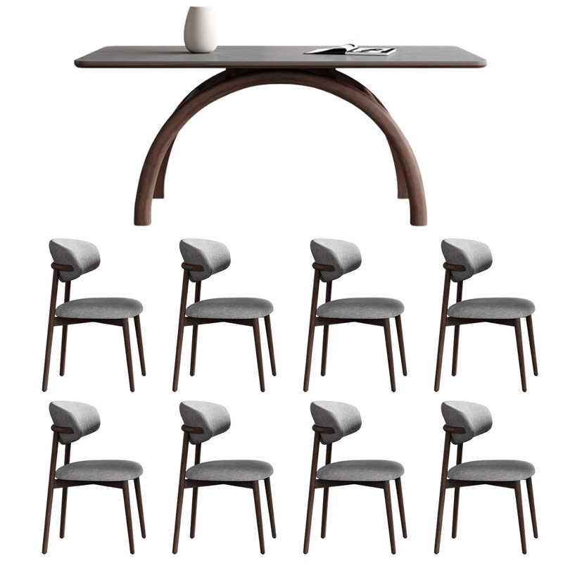 Table à manger rectangulaire moderne et chaise, H 29,5 po x L 70,8 po x l 35,4 po