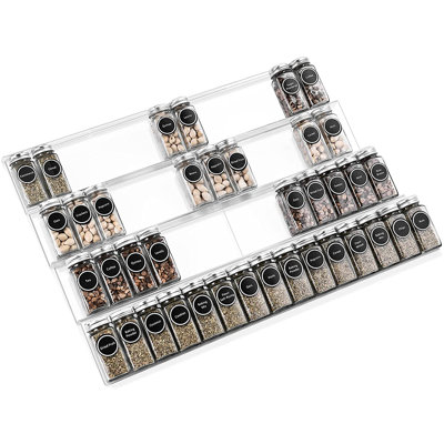 Wall Spice Rack with Adjustable Racks
