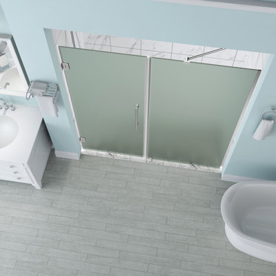 Porte de douche à charnière sans cadre 60 x 72 Belmore