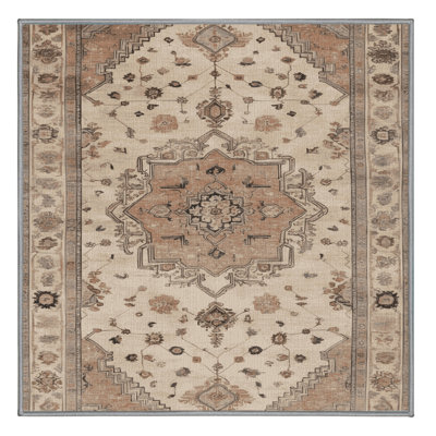 Tapis gris Afyon lavable à la machine