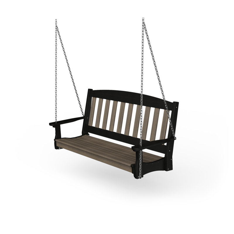 3 Person Porch Swing, Coastal Grey/Black