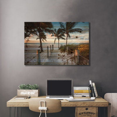 «Beach Sunrise, Key West» par Matteo Colombo - impression sur bois sans cadre