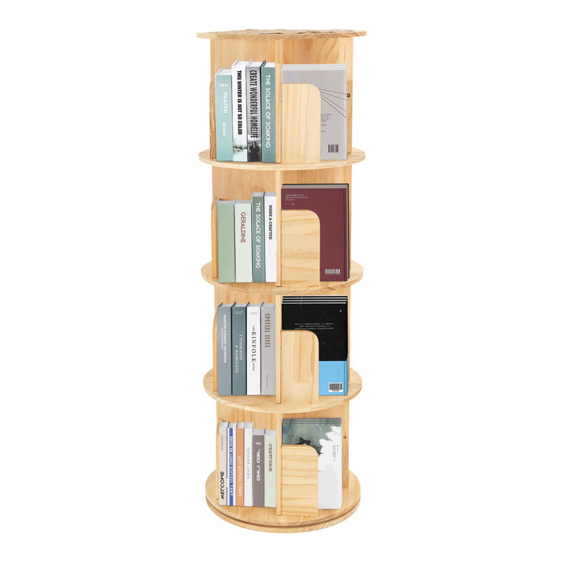 Shaliek H50.4" 4-Tier Floor Standing Rotating Bookshelf