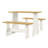28.94" Chapman Compact Solid Wood 3-Piece Dining Set with Table & Benches – Natural White & Oak Finish-1053278271