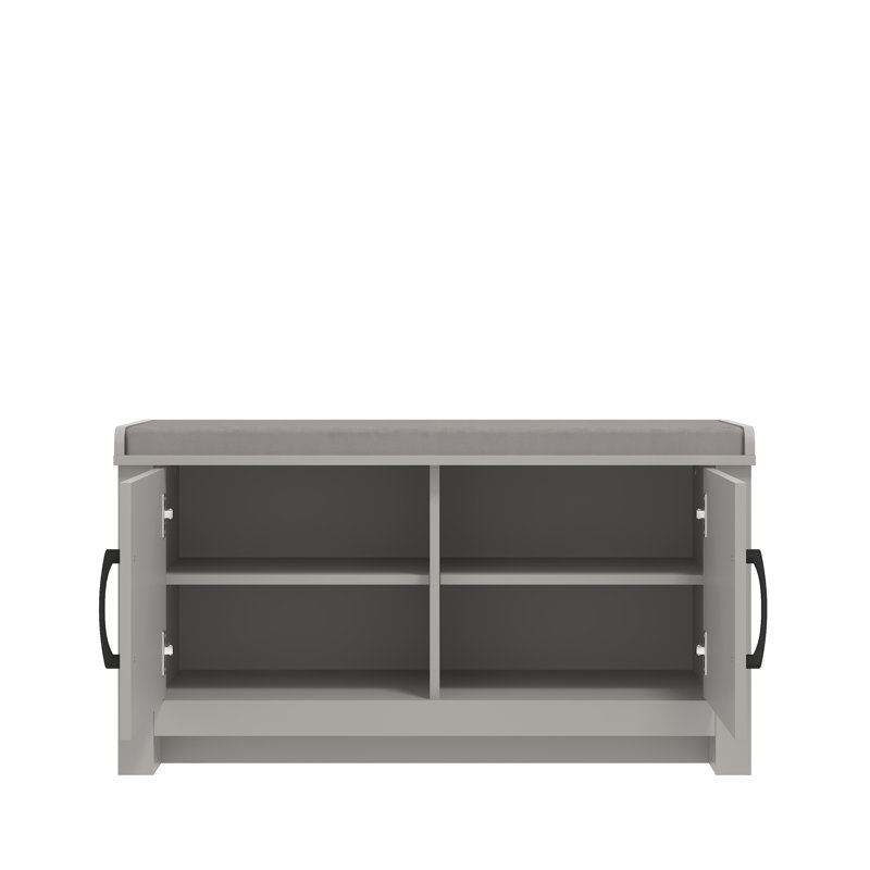 2 Door Shoe Storage Bench, 	Light Grey