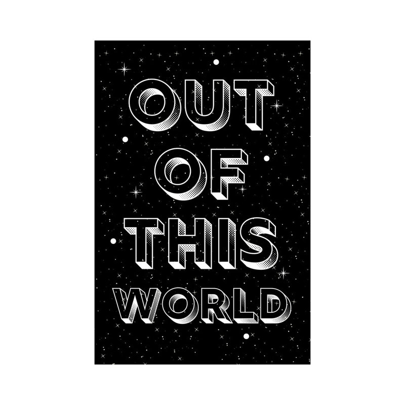 Out of This World Quote on Space Background 1 Piece Wrapped Canvas Wall Art, 101.6 cm H x 66.04 cm W x 1.91 cm D