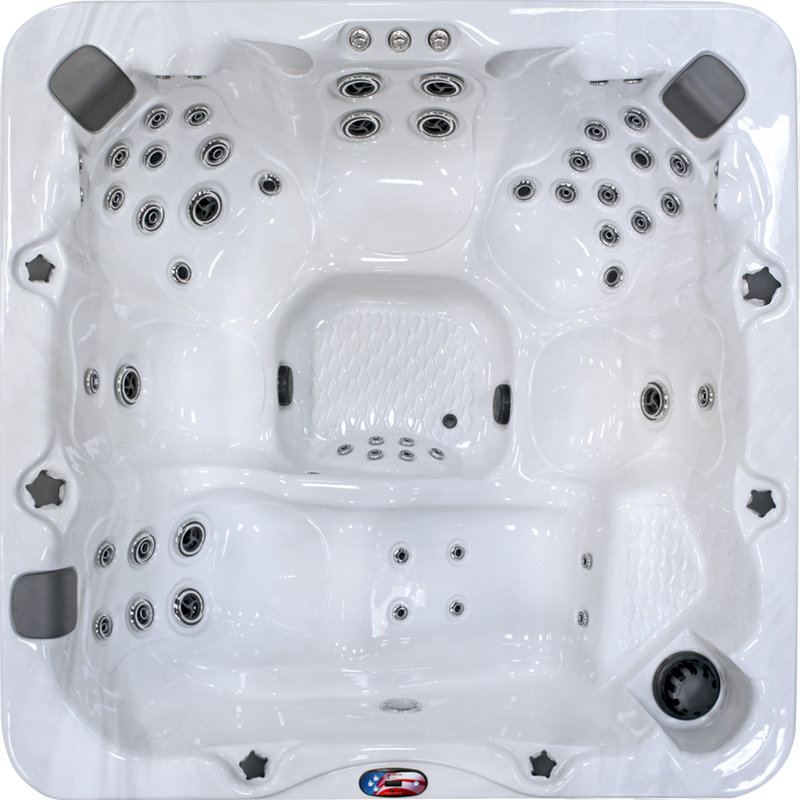 American Spas 240 Volt 6 Person 56 - Jet Acrylic Square Standard (Hardwired) Hot Tub with Ozonator and Built-In Speaker