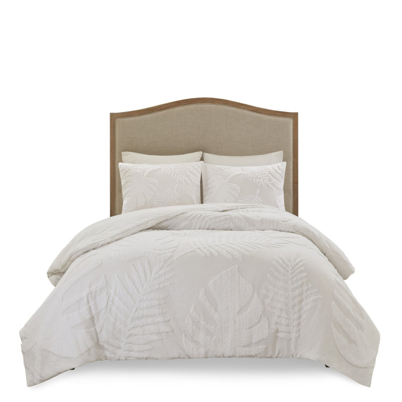 Ensemble d'édredon 3 pièces en coton et chenille capitonné, Édredon pour grand lit + 2 taies décoratives