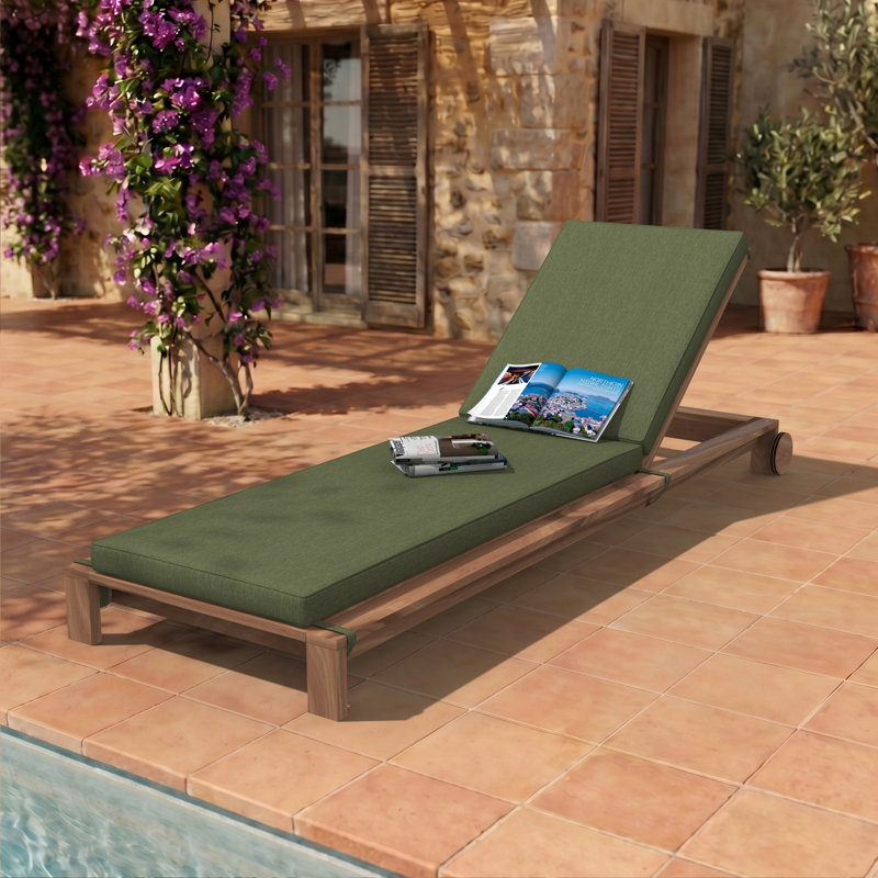 Sunbrella® Outdoor Chaise Cushion, 21" W x 78" D, Canvas Fern