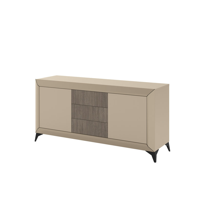 Buffet contemporain avec tiroirs centraux texturés