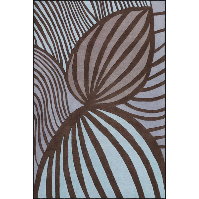Tapis tissé à motif de feuilles, Rectangle 5 pi x 9 pi 11 po