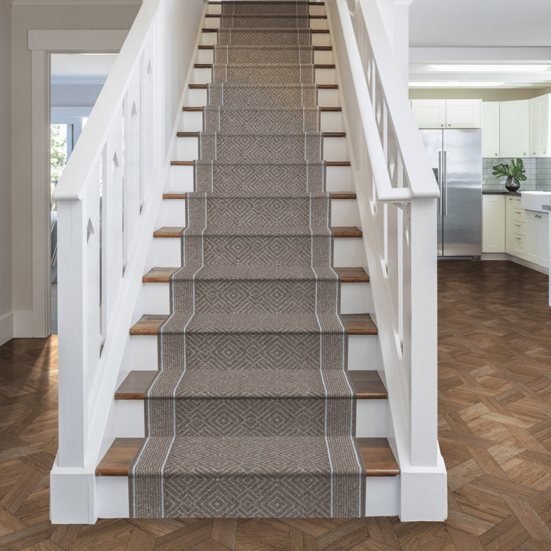 Stair Runner Geometric Machine Tufted Area Rug, Runner 100 x 660 cm