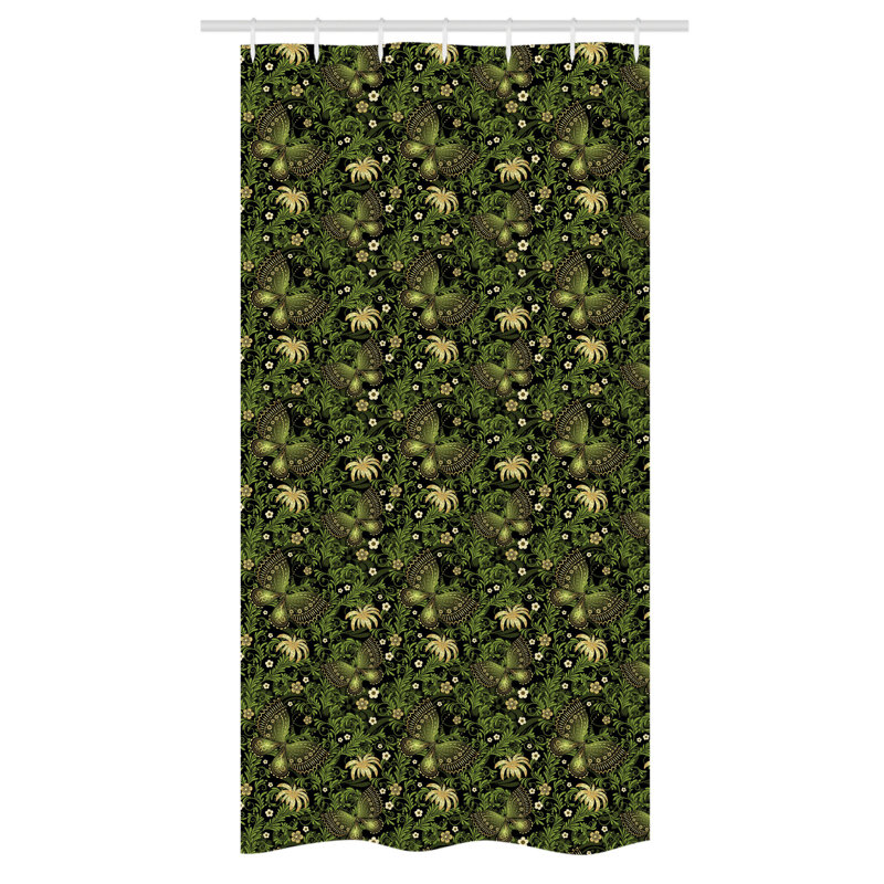 Eunike Floral Shower Curtain with Hooks Included, 72" H x 36" W